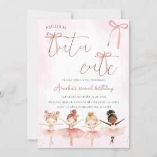 Pink Ballerina Tutu Cute Birthday Invitation