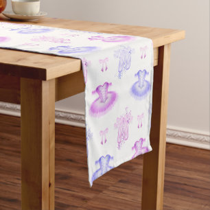 Pink Ballerina Tutu & Pointe Shoes Ballet Short Table Runner