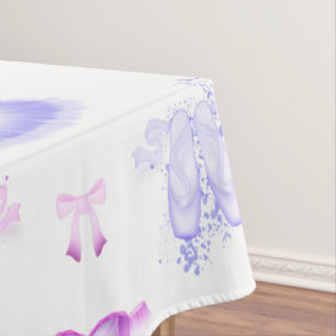 Pink Ballerina Tutu & Slippers Ballet Tablecloth