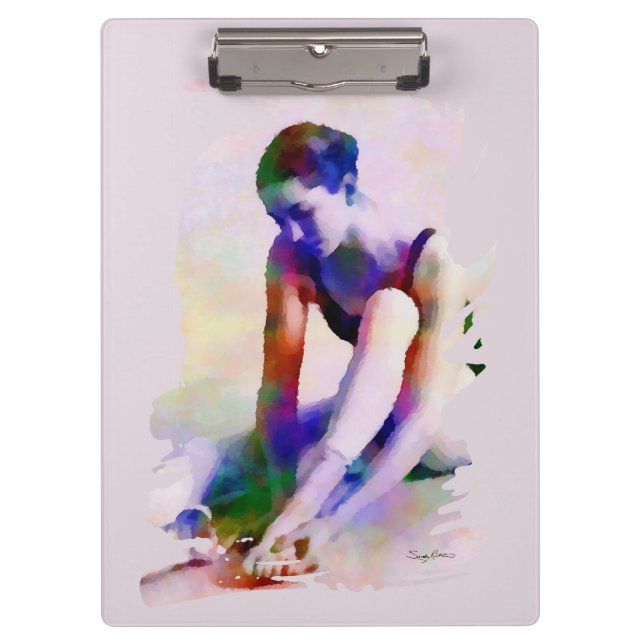 Pink Ballerina Watercolor Contemporary Art Clipboard (Front)