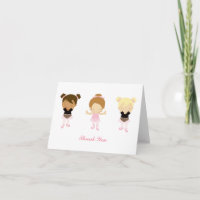 Pink Ballerinas Thank You Notes