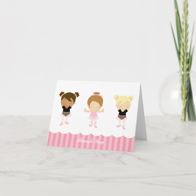 Pink Ballerinas Thank You Notes (Front)