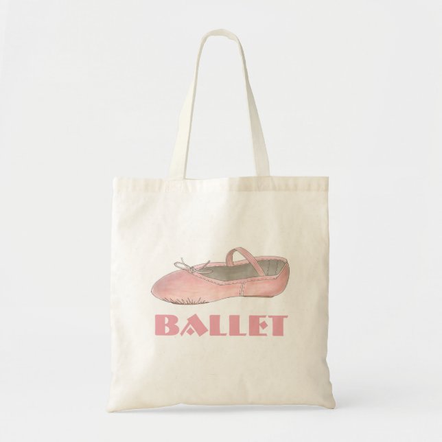 Pink Ballet Ballerina Dance Dance Shoe Slipper Bag (Front)