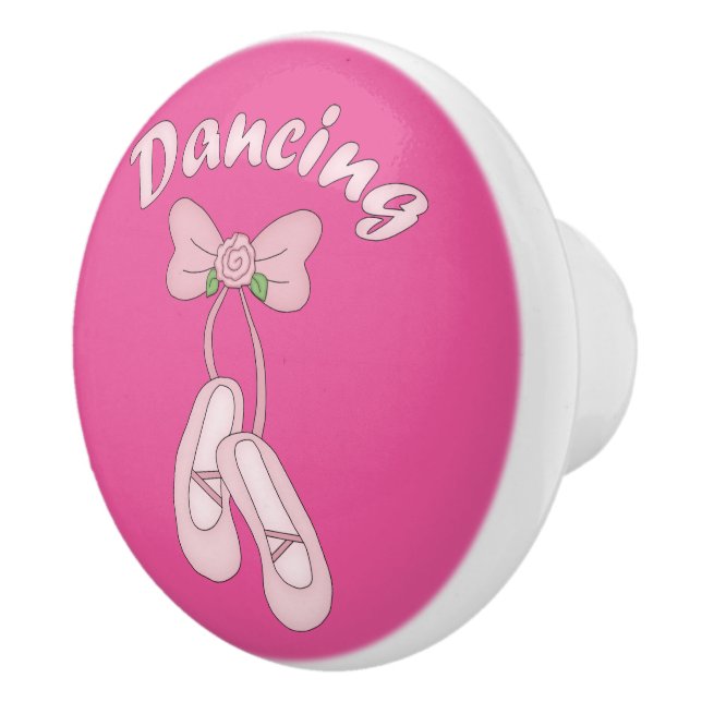 Pink Ballet Ballerina Dresser Drawer Knob Pull (Right)