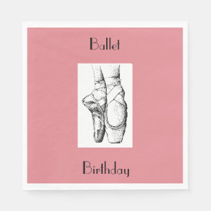 Pink Ballet Birthday Paper Napkins
