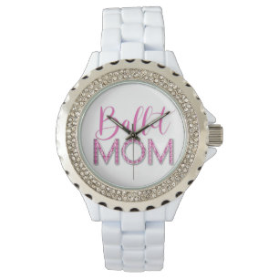 Pink Ballet Dance Mum Sparkle Diamond Glam Watch