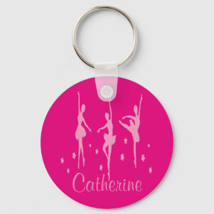 Pink Ballet Dancers Key Chain Dancer Gift