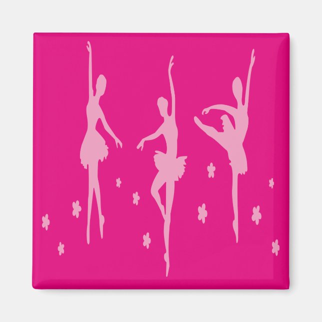 Pink Ballet Dancers  Magnet Dance Gift (Front)