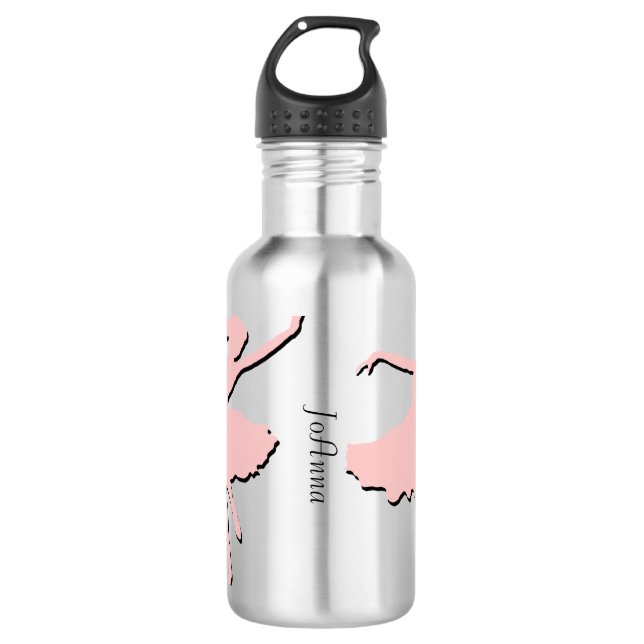 Pink Ballet Dancing Custom 710 Ml Water Bottle (Front)