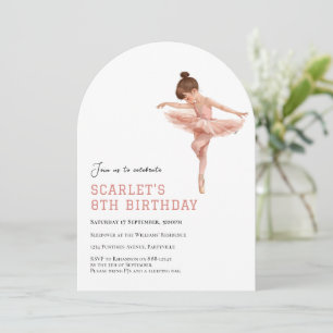 Pink Ballet Girl - Any age birthday Invitation