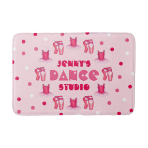 Pink Ballet Pointe Shoes Tutu Ballerina Dance Bath Mat