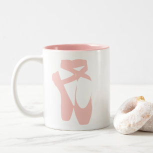 Pink ballet pointe shoes Two-Tone coffee mug