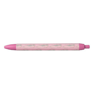 Pink Ballet Shoe Slipper Dance Teacher Ballerina Black Ink Pen