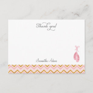 Pink Ballet Shoe Thank You Card