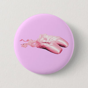 Pink Ballet Shoes 6 Cm Round Badge