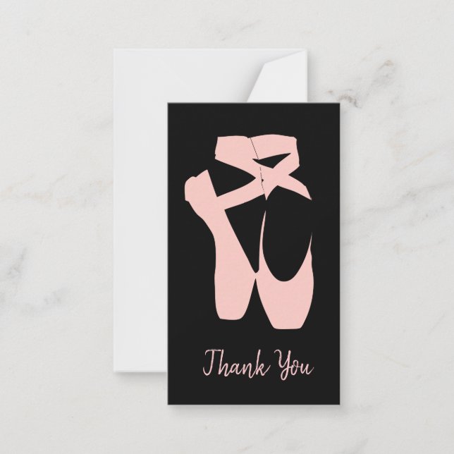 Pink ballet shoes ballet dancer card (Front)