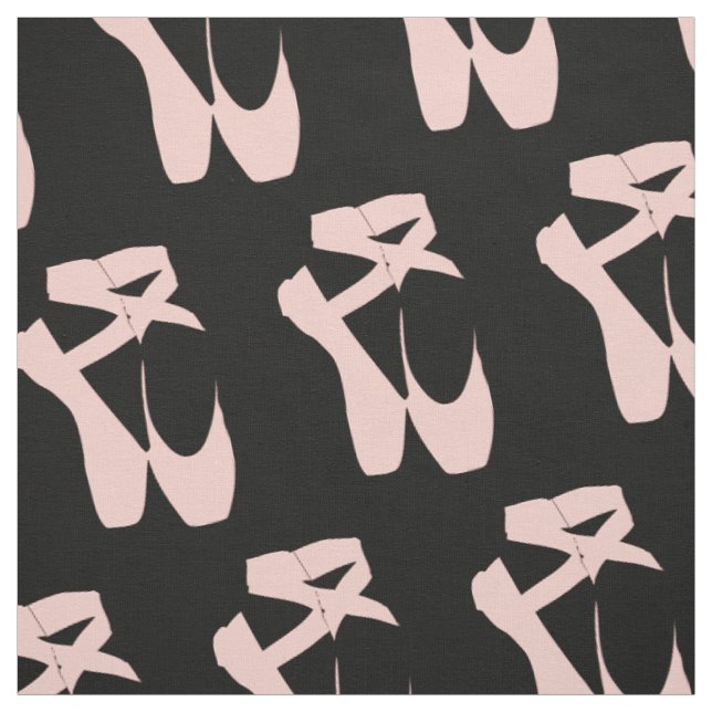 Pink ballet shoes ballet dancer fabric (Swatch)