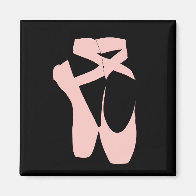 Pink ballet shoes ballet dancer magnet (Front)