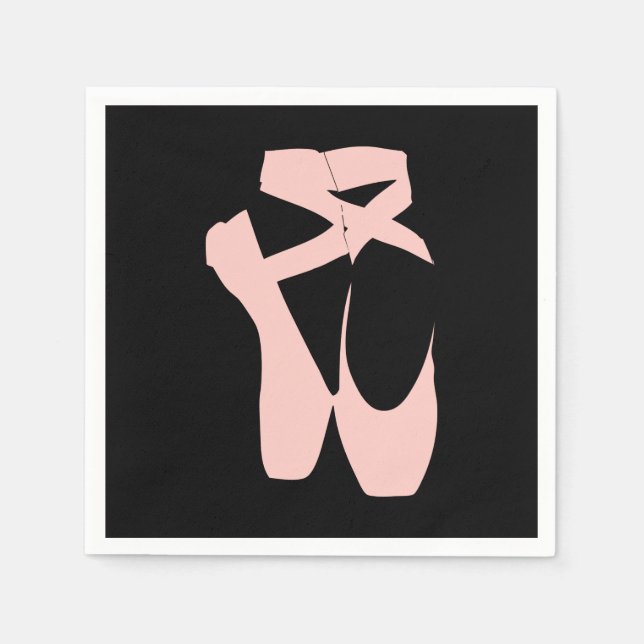 Pink ballet shoes ballet dancer napkin (Front)