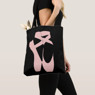 Pink ballet shoes ballet dancer tote bag