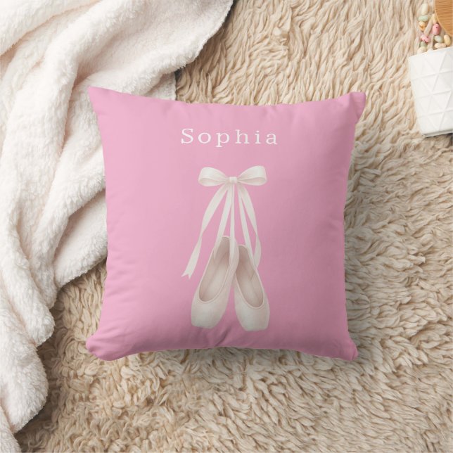 Pink Ballet Shoes Birthday Cushion (Blanket)