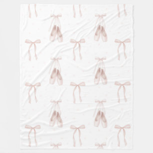 Pink Ballet Shoes Birthday Fleece Blanket