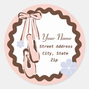 Pink Ballet Shoes Classic Round Sticker