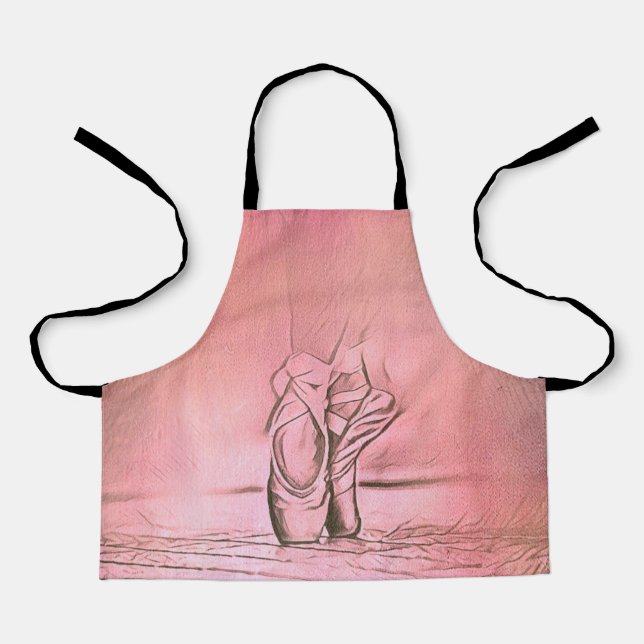Pink Ballet Shoes Elegant Dancer Apron (Front)