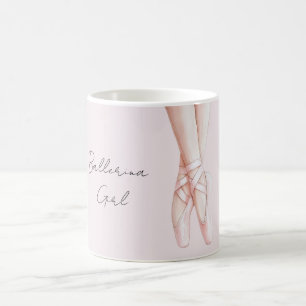 Pink Ballet Shoes Legs Ballerina Girl Coffee Mug