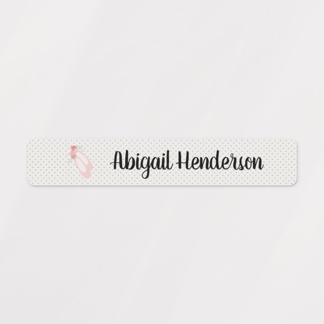 Pink Ballet Shoes Name Labels (Design 1)