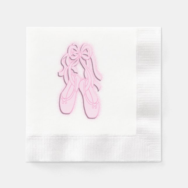 Pink Ballet Shoes Napkin (Front)