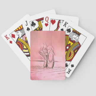 Pink Ballet Shoes on Pointe Dancing Girl Playing Cards