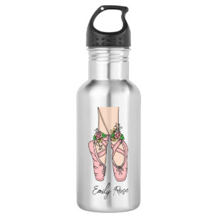 Pink Ballet Shoes Personalised 532 Ml Water Bottle