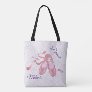Pink Ballet Shoes Personalised Tote Bag