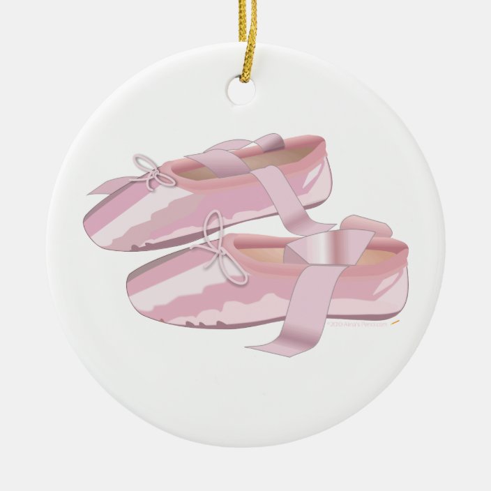 Pink Ballet Shoes Slippers Ornament Template Zazzle.co.uk