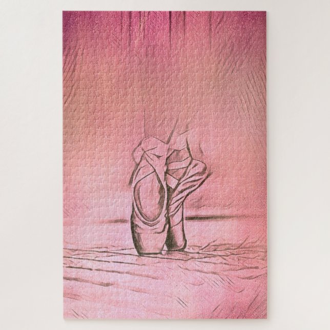 Pink Ballet Shoes Sophisticated Ballerina Jigsaw Puzzle (Vertical)