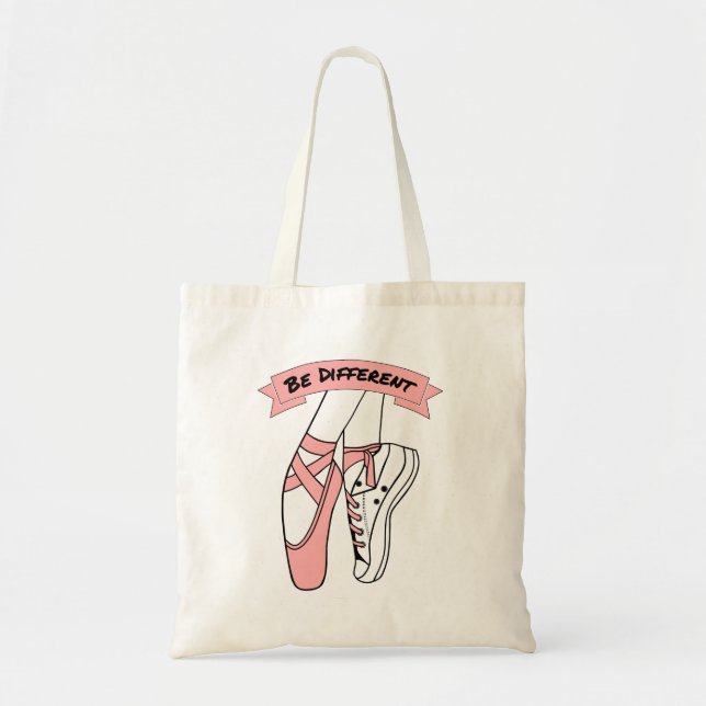 Pink Ballet Shoes Tote Bag (Front)