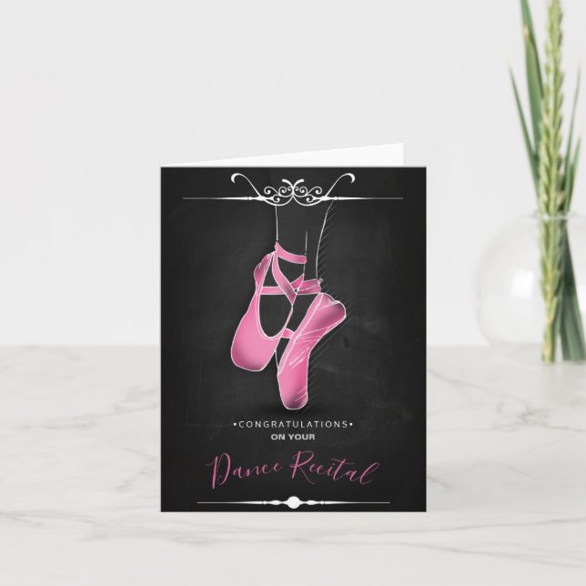 Pink Ballet Slipper Black Card (Front)