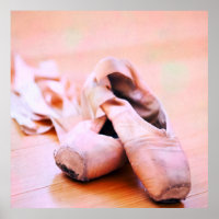 Pink Ballet Slipper Pointe Shoes Dance Template