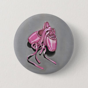 Pink Ballet Slippers 6 Cm Round Badge