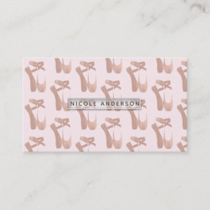 Pink Ballet Slippers Ballerina Rose Gold Dance Business Card