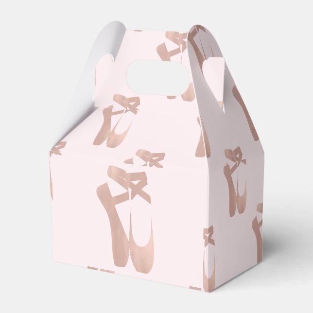 Pink Ballet Slippers Ballerina Rose Gold Party Favour Box (Front Side)