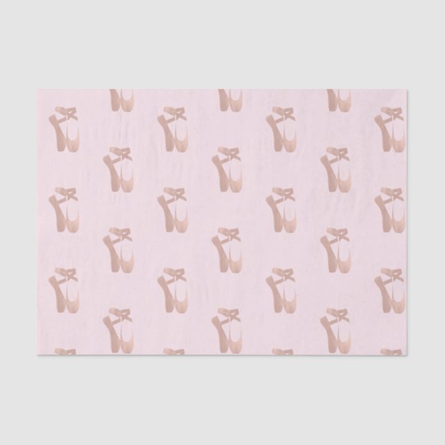 Pink Ballet Slippers Ballerina Rose Party Tissue Paper (Front)