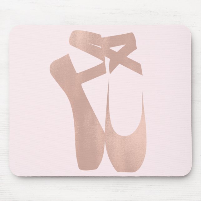 Pink Ballet Slippers Ballerina Rose Personalised Mouse Mat (Front)