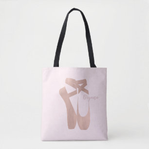 Pink Ballet Slippers Ballerina Rose Personalised Tote Bag