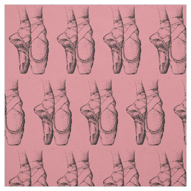 Pink Ballet Slippers Fabric (Swatch)