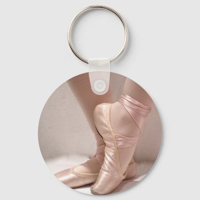 Pink Ballet Slippers Key Ring (Front)