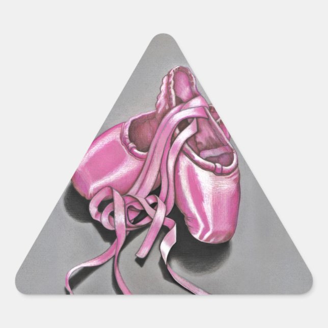 Pink Ballet Slippers Triangle Sticker (Front)