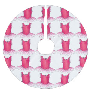 Pink Ballet Tutu Ballerina Dance Studio School Brushed Polyester Tree Skirt