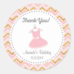 Pink Ballet Tutu Birthday Sticker